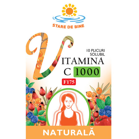 Vitamina C 1000 naturala F175, 10 plicuri, Fares 621075
