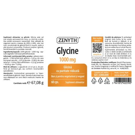 Glycine, 60 capsule, Zenyth 701359