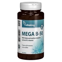 Mega B-50 cu Folat si Metilcobalamina, 60 tablete, Vitaking