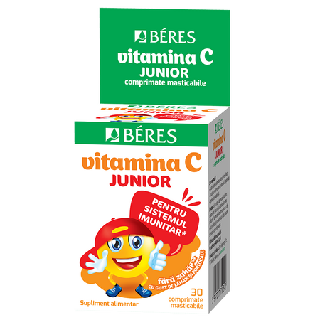 Vitamina C Junior, 30 comprimate masticabile, Beres