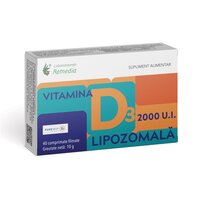 Vitamina D3 Lipozomala, 2000 U.I., 40 comprimate filmate, Remedia