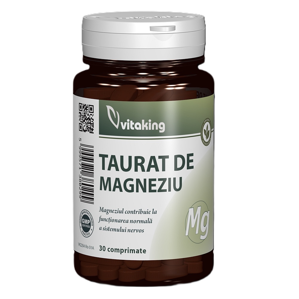 Taurat de Magneziu, 30 comprimate, Vitaking