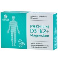 D3+K2+Magnesium Premium, 30 capsule, Aronia Charlottenburg