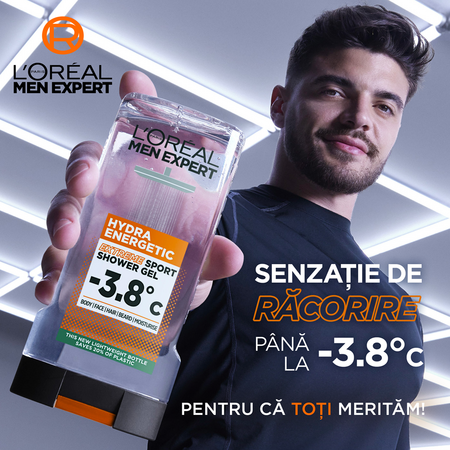 Gel de dus pentru barbati Hydra Energetic Extreme Sport Men Expert, 300 ml, LOreal 644523
