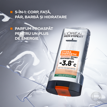 Gel de dus pentru barbati Hydra Energetic Extreme Sport Men Expert, 300 ml, LOreal 644521