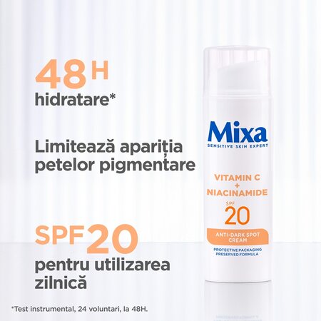 Crema fluida anti-pete pigmentare cu SPF 20 Anti-Dark Spot, 50 ml, Mixa 663664