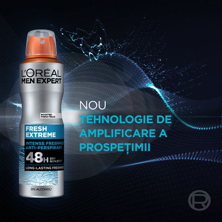 Spray antiperspirant pentru barbati Fresh Extreme Men Expert, 150 ml, LOreal 644517