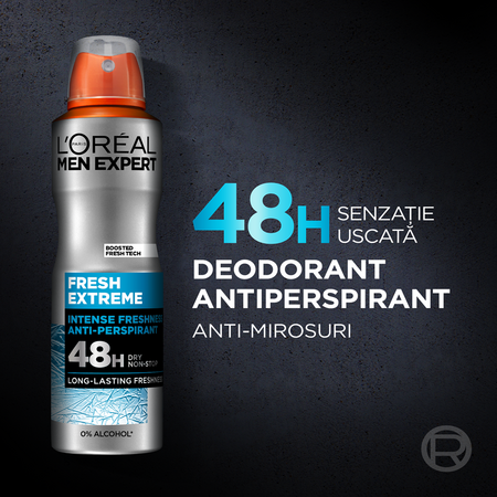 Spray antiperspirant pentru barbati Fresh Extreme Men Expert, 150 ml, LOreal 644515