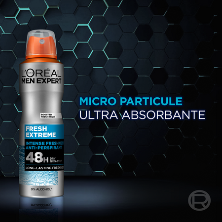 Spray antiperspirant pentru barbati Fresh Extreme Men Expert, 150 ml, LOreal 644518