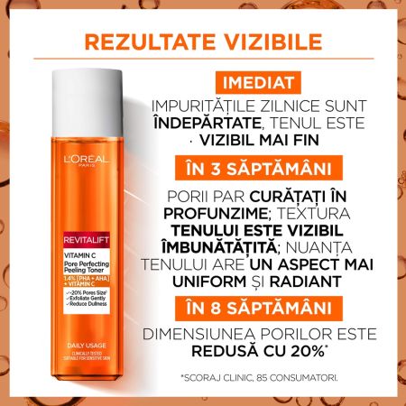 Lotiune tonica exfolianta cu vitamina C Revitalift, 180 ml, L'Oreal Paris 644586