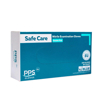 Manusi nitril Safe Care PPS Albastre marimea XL, 100 bucati, PPS Gloves