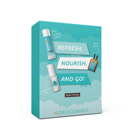 Set Refresh Sampon uscat cu nuante inchise, 65 ml + Ulei tratament original, 25 ml + Parfum par si corp, 30 ml, Moroccanoil