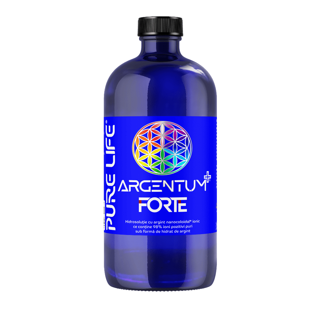 Argint nanocoloidal Argentum+ Forte 25PPM, 480 ml, Pure Life