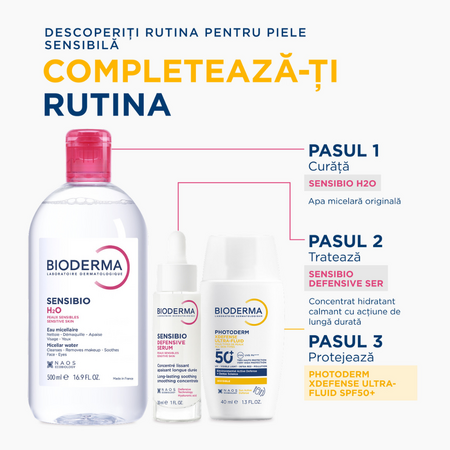 Fluid invizibil cu protectie solara SPF 50+ Photoderm Xdefense, 40 ml, Bioderma 738879