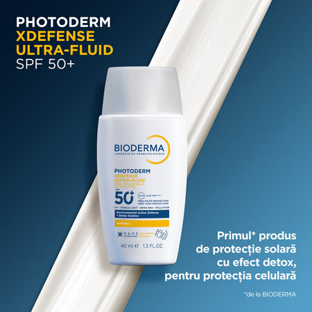 Fluid invizibil cu protectie solara SPF 50+ Photoderm Xdefense, 40 ml, Bioderma 738874