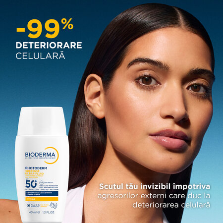 Fluid invizibil cu protectie solara SPF 50+ Photoderm Xdefense, 40 ml, Bioderma 738876