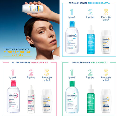Fluid nuantator cu protectie solara fototip 2 SPF 50+, Shade 02, Photoderm Xdefense, 40 ml, Bioderma 738828