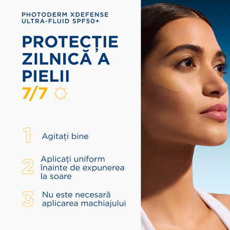 Fluid nuantator cu protectie solara fototip 2 SPF 50+, Shade 02, Photoderm Xdefense, 40 ml, Bioderma 738815