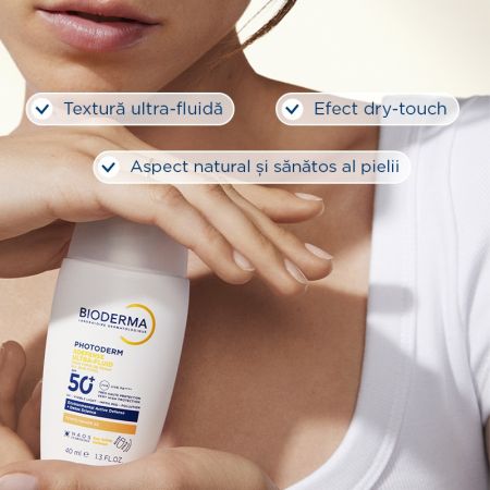 Fluid nuantator cu protectie solara fototip 2 SPF50+ Photoderm Xdefense, 40 ml, Bioderma 644740