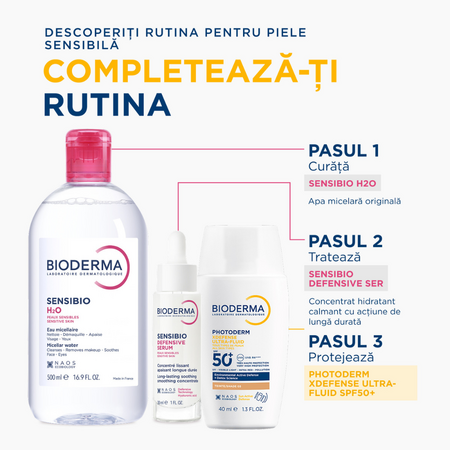 Fluid nuantator cu protectie solara fototip 3 SPF 50+, Shade 03 Photoderm Xdefense, 40 ml, Bioderma 738851
