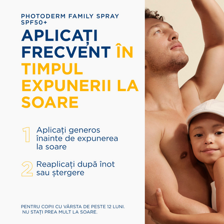 Spray cu protectie solara SPF 50+ Photoderm Family, 300 ml, Bioderma 736526
