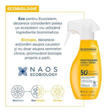 Spray cu protectie solara SPF 50+ Photoderm Family, 300 ml, Bioderma 702424