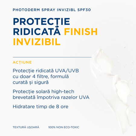 Spray invizibil pentru protectie solara SPF30 Photoderm, 300 ml, Bioderma 738772