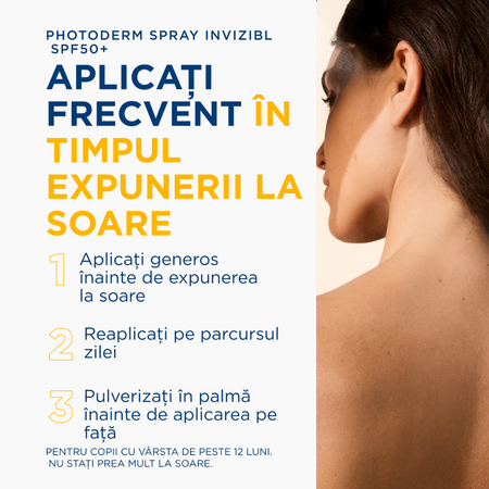 Spray invizibil pentru protectie solara SPF50+ Photoderm, 200 ml, Bioderma 737249