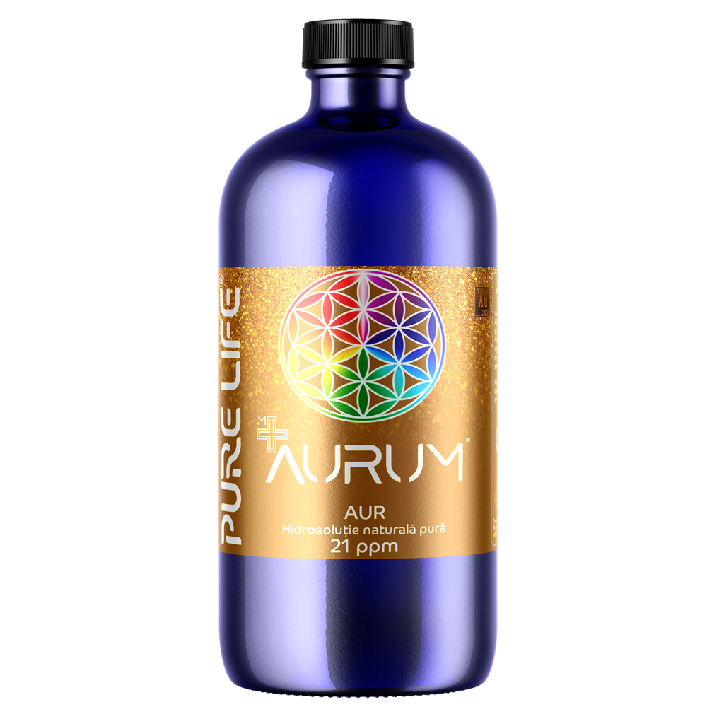 Hidrosolutie cu aur Minerals+ Aurum, 480 ml, Pure Life