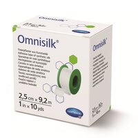 Plasture hipoalergenic pe suport de matase Omnisilk, 2.5 cm x 9.2 m, Hartmann