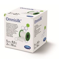 Plasture hipoalergenic pe suport de matase cu margini zimtate Omnisilk, 5cmx9.2m, Hartmann
