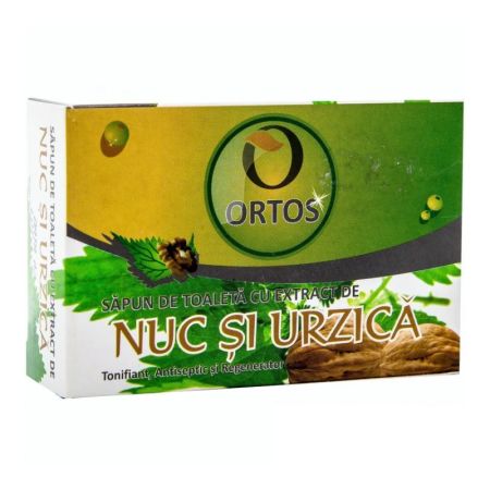 Sapun cu nuc si urzica Ortos, 100 g, Ortos