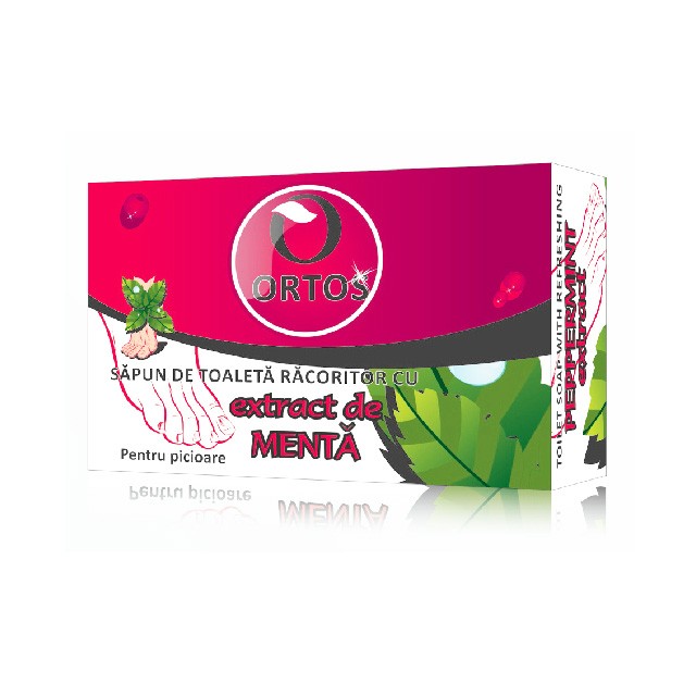 Sapun racoritor pentru picioare cu extract de menta, 100 g, Ortos