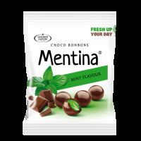Jeleuri cu aroma de menta invelite in ciocolata neagra Choco Bonbons Mentina, 80 g, Zaharni Zavodi