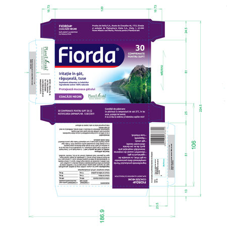 Fiorda cu aroma de coacaze negre, 30 comprimate, Plant Extrakt 733023