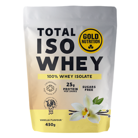 Pudra proteica cu aroma de vanilie Total Iso Whey, 450 g, Gold Nutrition