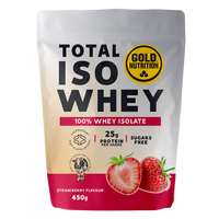 Pudra proteica cu aroma de capsuni Total Iso Whey, 450 g, Gold Nutrition