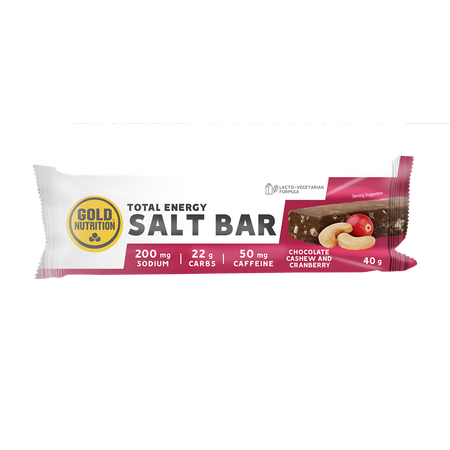 Baton energizant sarat cu ciocolata, caju si merisoare, 40 g, Total Energy Salt Bar