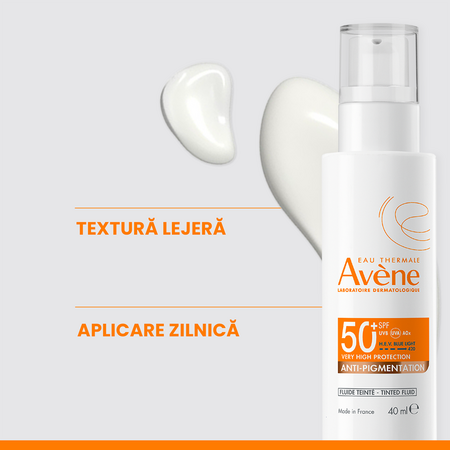 Fluid anti-pigmentare cu protectie solara SPF 50+, 40 ml, Avene 645508