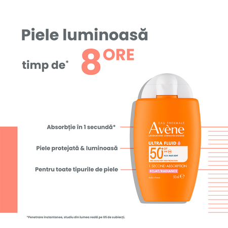 Ultra-Fluid cu protectie solara SPF 50+ Radiance, 50 ml, Avene 645641