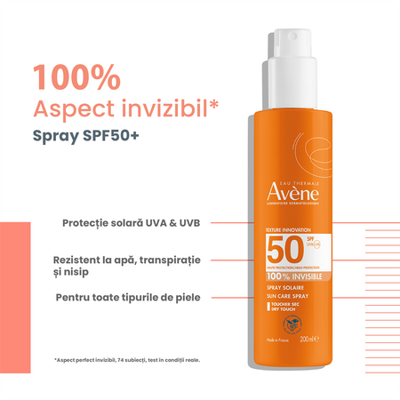 Spray pentru protectie solara cu SPF 50, 200 ml, Avene 645922