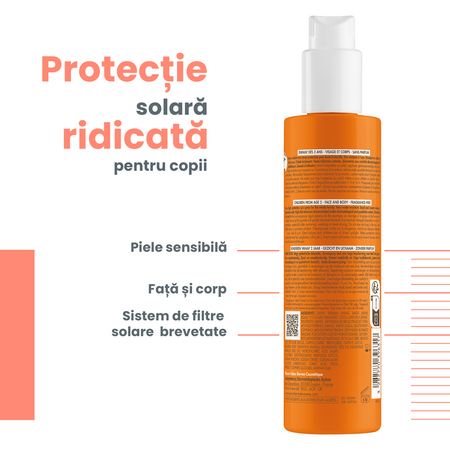 Spray pentru copii cu protectie solara SPF 50+, 200 ml, Avene 645929