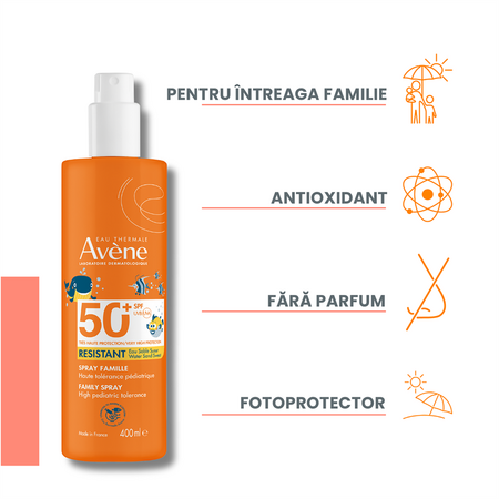 Spray cu protectie solara pentru copii SPF 50+, 400 ml, Avene 645932