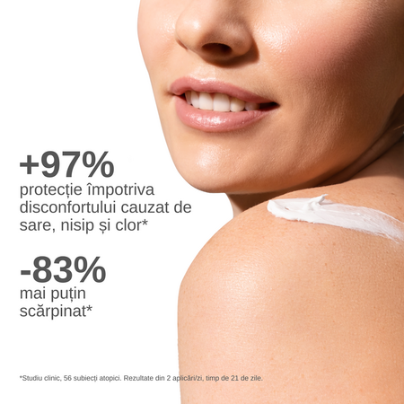 Crema emolienta cu protectie solara SPF50+ pentru pielea sensibila Exomega Control, 150 ml, A-derma 646006