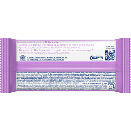 Servetele pentru igiena intima Calming, 12 bucati, Chilly 753308