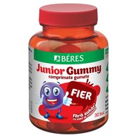 Jeleuri cu fier si cu gust de struguri Fier Junior Gummy, 30 jeleuri, Beres