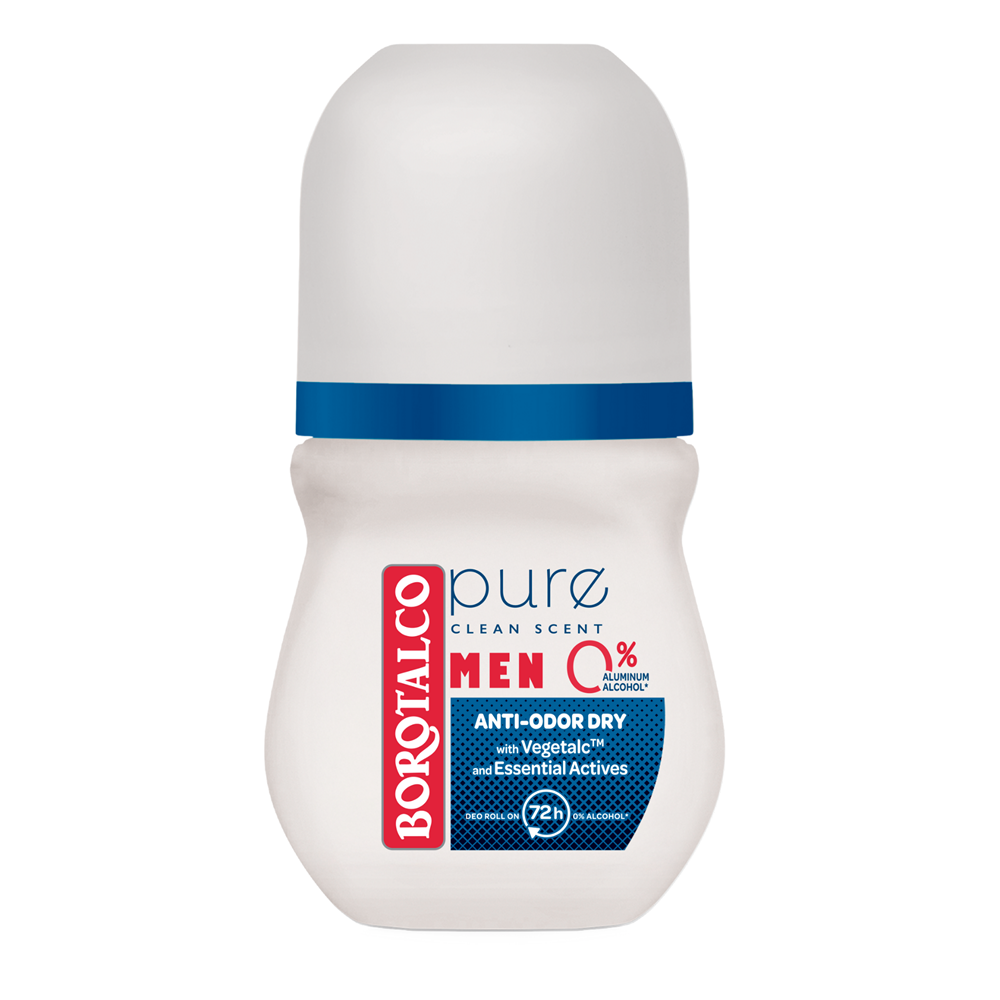Deodorant Roll-on Men Pure Clean Scent, 50 ml, Borotalco