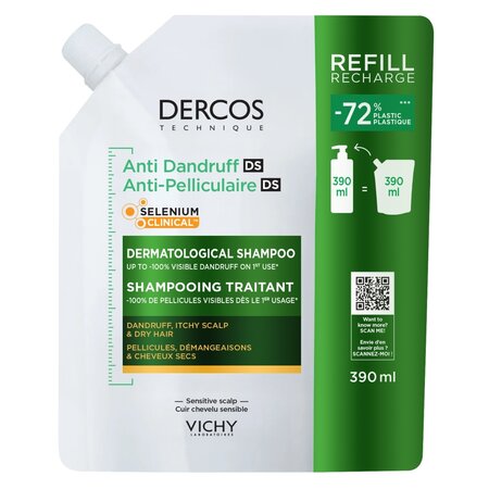 Rezerva eco sampon anti-matreata pentru par uscat Dercos, 390 ml, Vichy