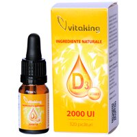 Vitamina D3 natural picaturi, 2000 UI, 10 ml, Vitaking