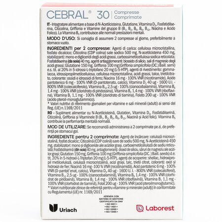 Cebral, 30 comprimate, Laborest Italia 721136
